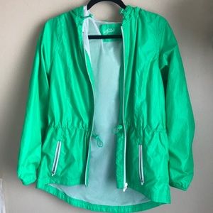 Light green rain jacket